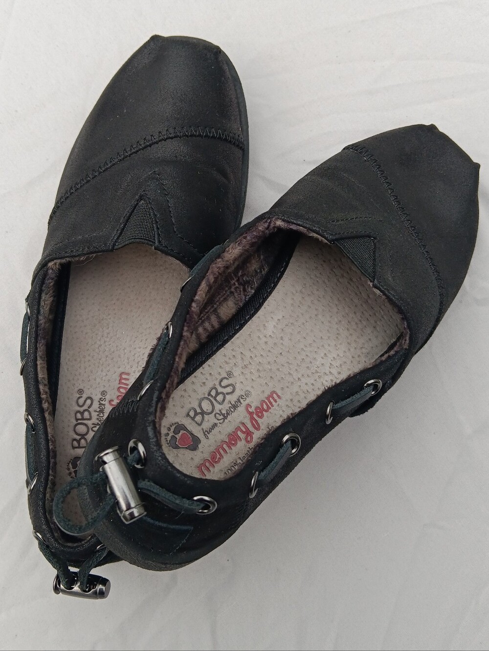 BOBS from Skechers Black Women's Slip-On Moccasins Size 5.5